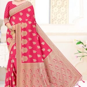 SatVastra Soft Banarasi Silk Saree | Pink